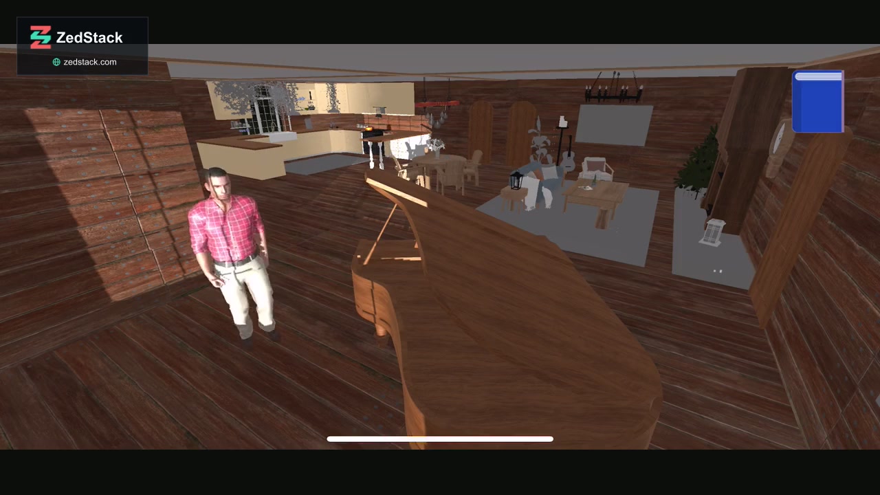 Conversational AI avatar in an interactive scene